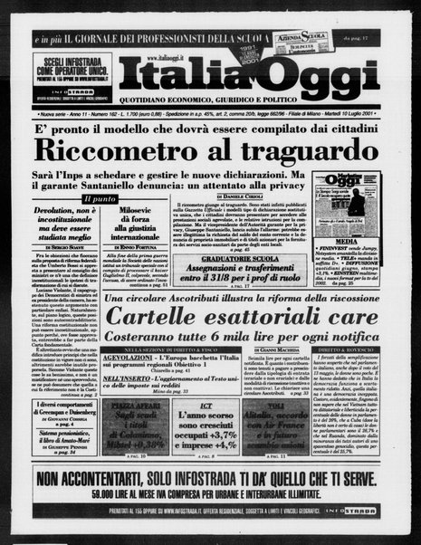 Italia oggi : quotidiano di economia finanza e politica